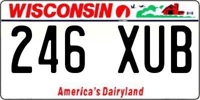 WI license plate 246XUB