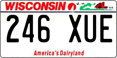 WI license plate 246XUE