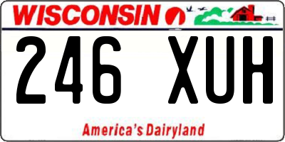 WI license plate 246XUH