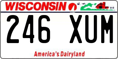 WI license plate 246XUM