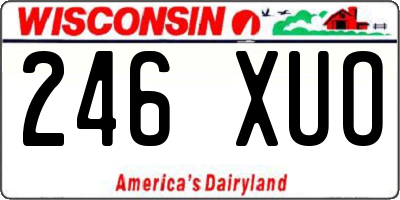 WI license plate 246XUO