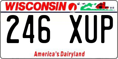WI license plate 246XUP