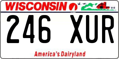 WI license plate 246XUR
