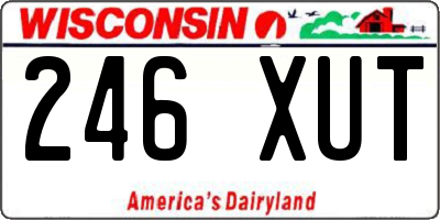 WI license plate 246XUT