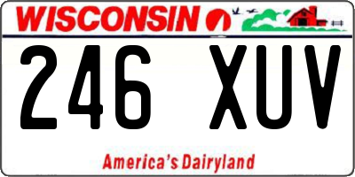 WI license plate 246XUV