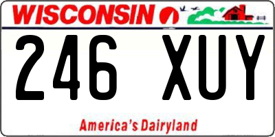 WI license plate 246XUY