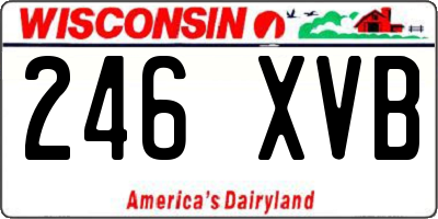 WI license plate 246XVB