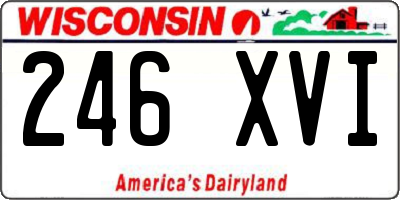 WI license plate 246XVI