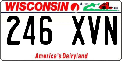 WI license plate 246XVN