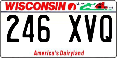 WI license plate 246XVQ