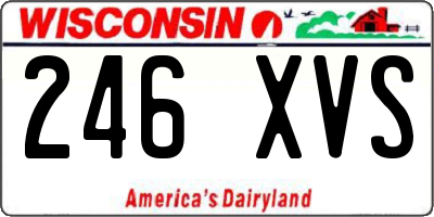 WI license plate 246XVS