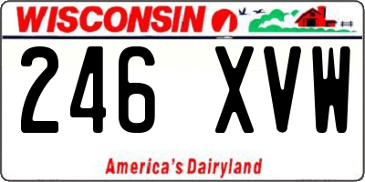 WI license plate 246XVW