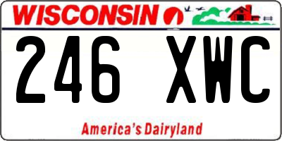 WI license plate 246XWC