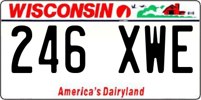 WI license plate 246XWE