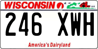 WI license plate 246XWH