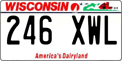 WI license plate 246XWL