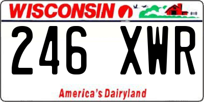 WI license plate 246XWR
