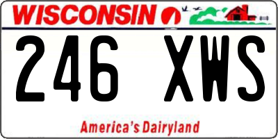 WI license plate 246XWS