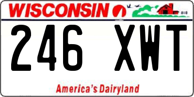 WI license plate 246XWT