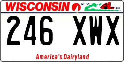 WI license plate 246XWX