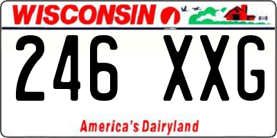 WI license plate 246XXG
