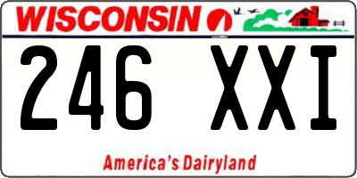 WI license plate 246XXI