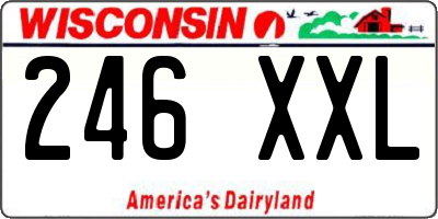 WI license plate 246XXL