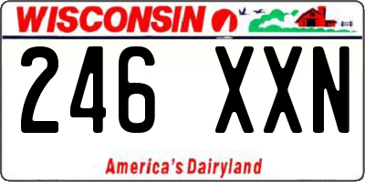 WI license plate 246XXN