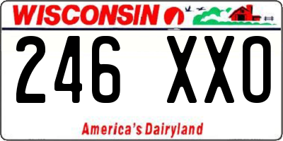 WI license plate 246XXO