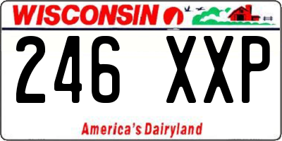 WI license plate 246XXP