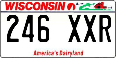WI license plate 246XXR
