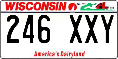 WI license plate 246XXY