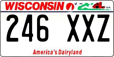 WI license plate 246XXZ