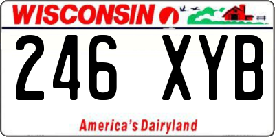 WI license plate 246XYB