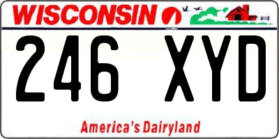 WI license plate 246XYD