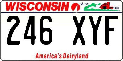 WI license plate 246XYF