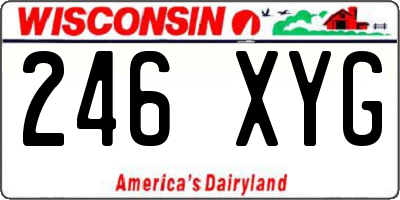 WI license plate 246XYG