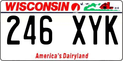 WI license plate 246XYK