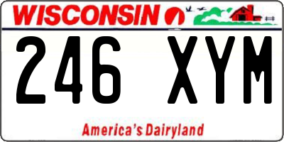 WI license plate 246XYM