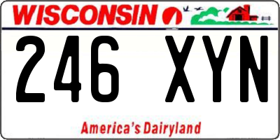 WI license plate 246XYN