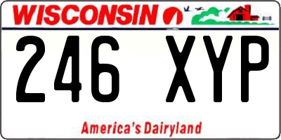 WI license plate 246XYP
