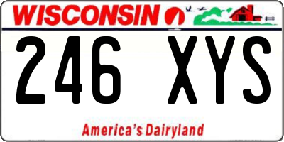 WI license plate 246XYS