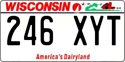 WI license plate 246XYT