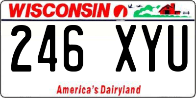 WI license plate 246XYU