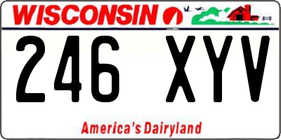 WI license plate 246XYV