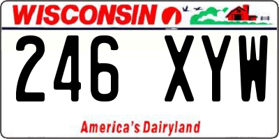 WI license plate 246XYW