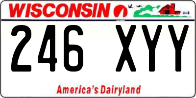 WI license plate 246XYY