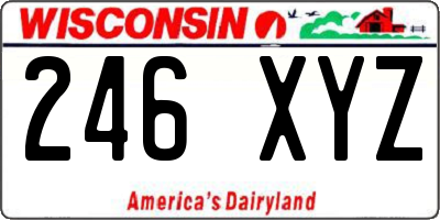 WI license plate 246XYZ