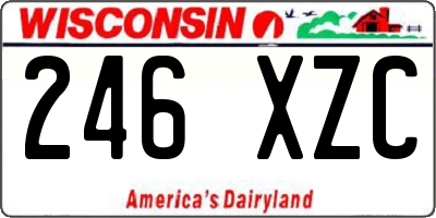 WI license plate 246XZC