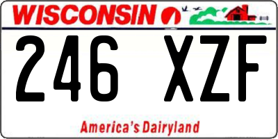 WI license plate 246XZF